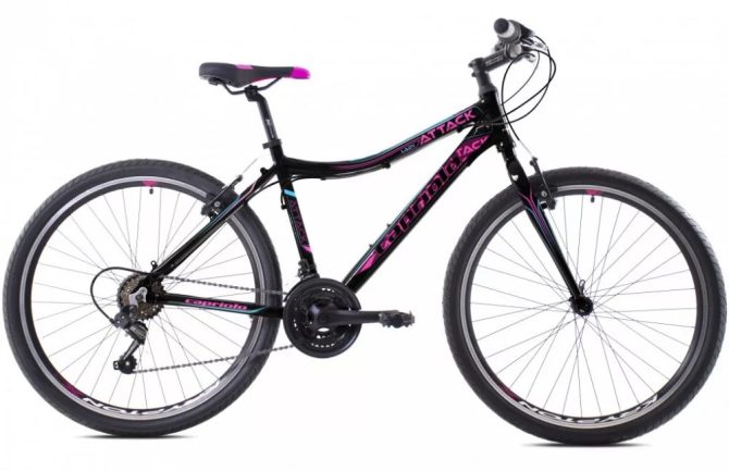 Capriolo Attack Lady 26" női MTB kerékpár 19" Fekete