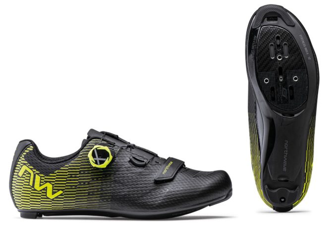 CIPŐ NORTHWAVE ROAD STORM CARBON 2 FEKETE/FLUO SÁRGA