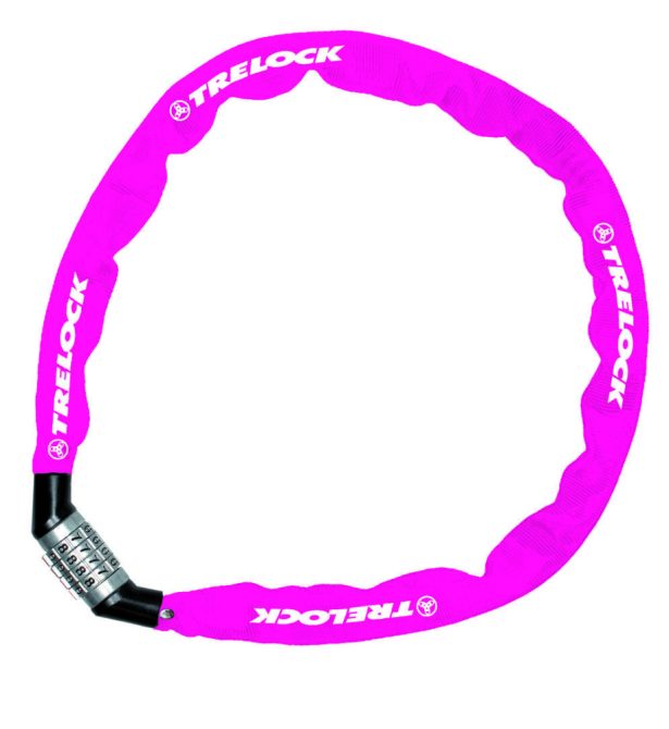 Trelock BC 115 Code számzáras láncos zár [pink, 110 cm]